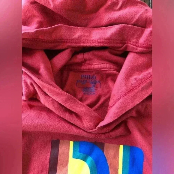 Polo Ralph Lauren Boys 3/3T Red Hooded Long-Sleeve Tee w/Multi-Color Graphic - Picture 4 of 7